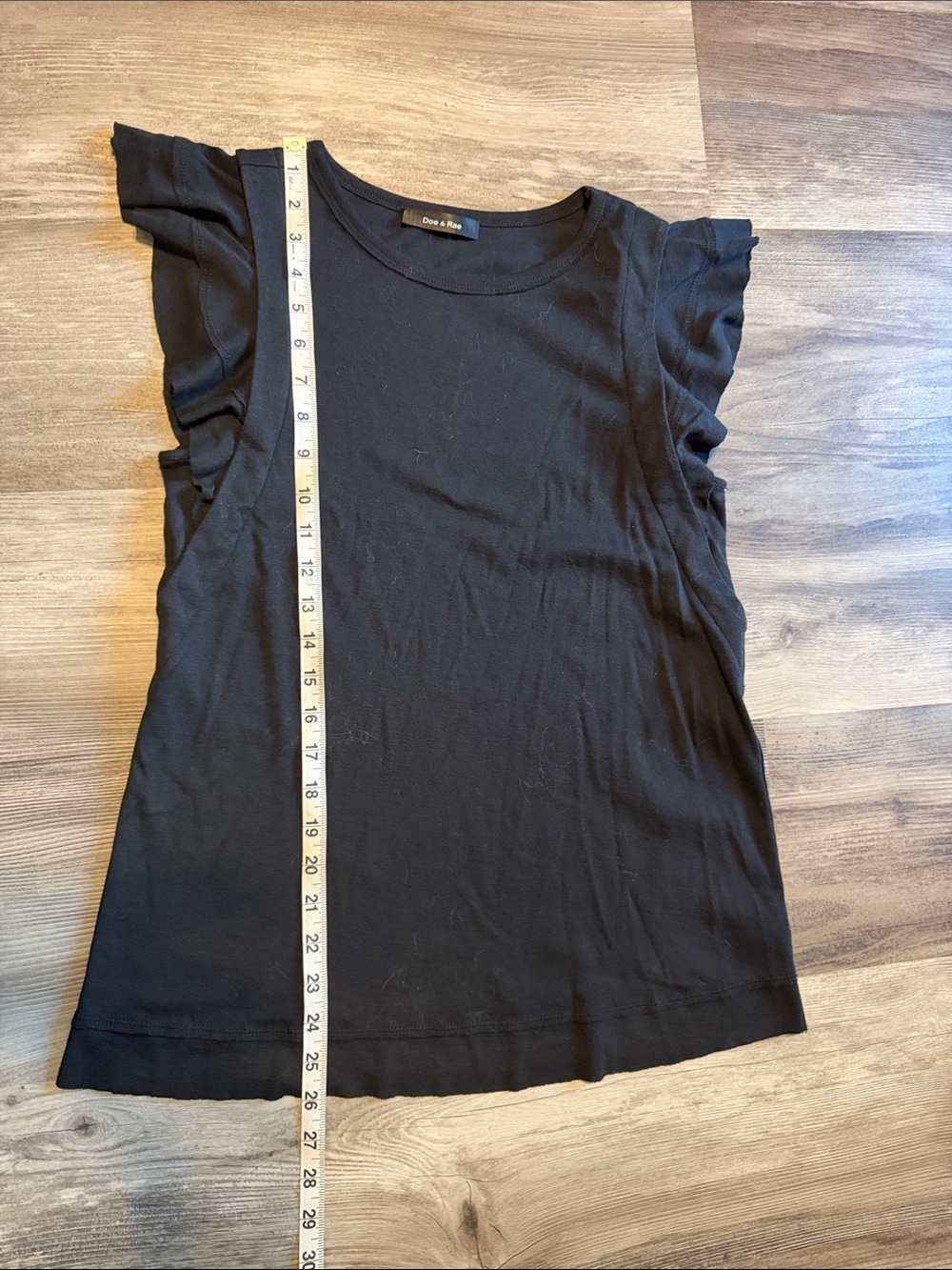 Doe & Rae Black Ruffle Sleeve Tank Top - Picture 3 of 3